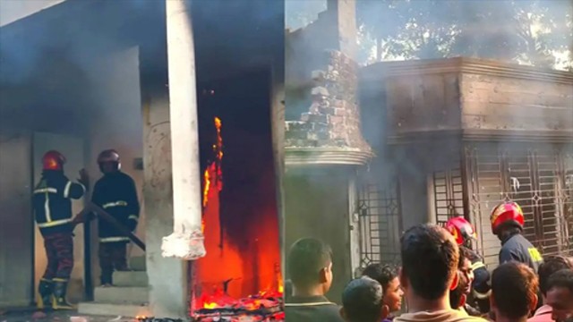 ছাত্রীকে ধর্ষণচেষ্টার অভিযোগে মাদ্রাসায় আগুন, শিক্ষককে পুলিশে সোপর্দ