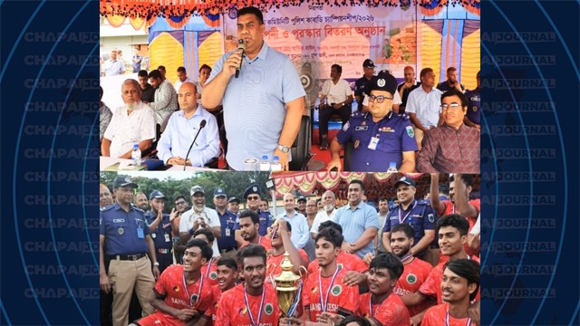চাঁপাইনবাবগঞ্জে কমিউনিটি পুলিশ কাবাডির ফাইনালে চ্যাম্পিয়ন সদর মডেল থানা