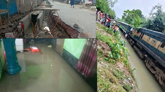 অপরিকল্পিত ড্রেনেজ ব্যবস্থা, অল্প বৃষ্টিতেই ডুবছে চাঁপাইনবাবগঞ্জ শহর