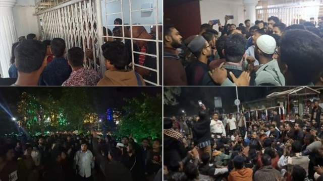 চবির প্রশাসনিক ভবনে তালা, ছাত্রদল-বামদের সঙ্গে শিবিরের মুখোমুখি অবস্থান
