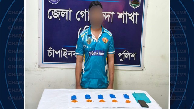 চাঁপাইনবাবগঞ্জে ডিবির অভিযানে ৭৫০ পিস ইয়াবাসহ একজন গ্রেপ্তার