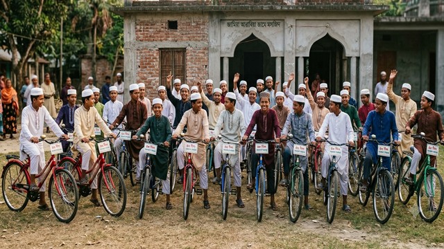 ৪০ দিন জামাতে নামাজ পড়ে বাইসাইকেল পেল ৩১ কিশোর