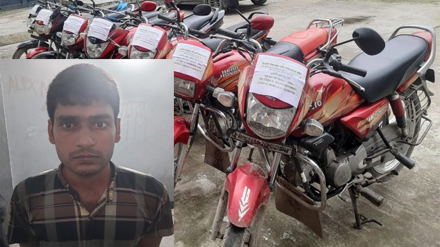 শিবগঞ্জে ৮ মোটরসাইকেলসহ চোর চক্রের ৩ সদস্য গ্রেফতার