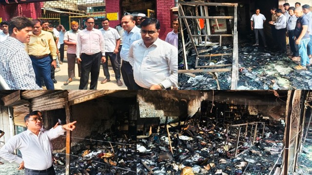 মর্ডান মার্কেটের অগ্নিকাণ্ডে ক্ষতিগ্রস্ত দোকান পরিদর্শন করলেন পৌর প্রশাসক