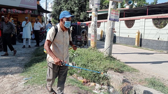 চাঁপাইনবাবগঞ্জে ডেঙ্গু প্রতিরোধে ৬ নম্বর ওয়ার্ডে পরিচ্ছন্নতা অভিযান