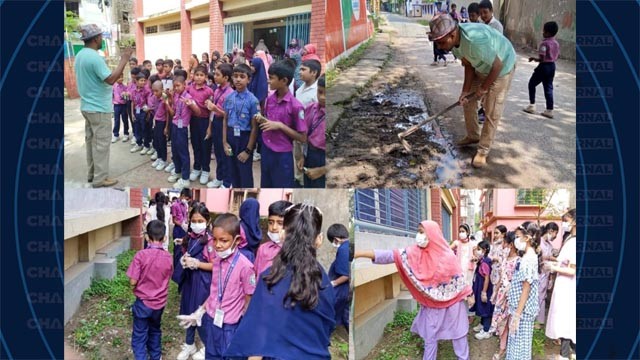 পাঠানপাড়া সরকারি প্রাথমিক বিদ্যালয়ে ডেঙ্গু প্রতিরোধে এডিস মশা ধ্বংসের ক্রাশ প্রোগ্রাম