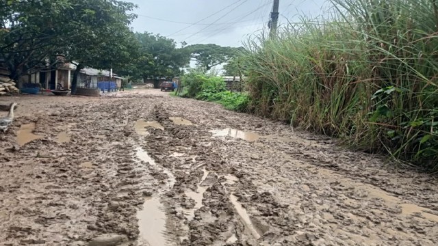 গোমস্তাপুরে চার দশক ধরে জরাজীর্ণ এক কিলোমিটার সড়ক,এলাকাবাসীর চরম দুর্ভোগ