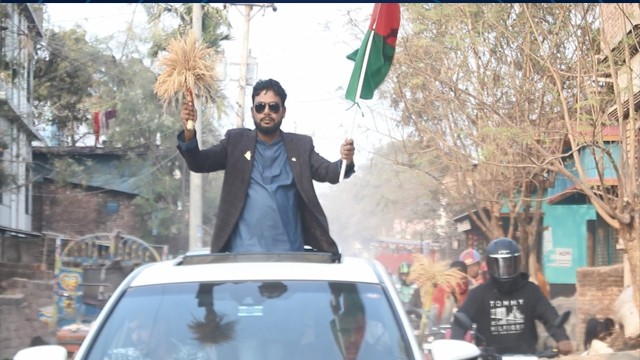 বিএনপি নেতা সানির নেতৃত্বে মোটরসাইকেল শোডাউন