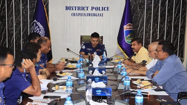 রথযাত্রা উপলক্ষে চাঁপাইনবাবগঞ্জে জেলা পুলিশের মতবিনিময় সভা