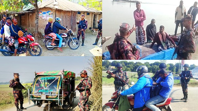 চাঁপাইনবাবগঞ্জ সীমান্তে সর্বোচ্চ সতর্ক বিজিবি , বিভিন্ন পয়েন্টে তল্লাশি