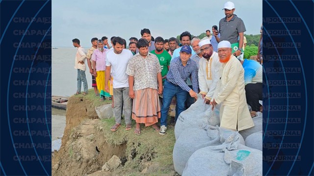 আলাতুলিতে পদ্মা নদীর ২.০৯ কি.মি তীর সংরক্ষণ কাজের উদ্বোধন